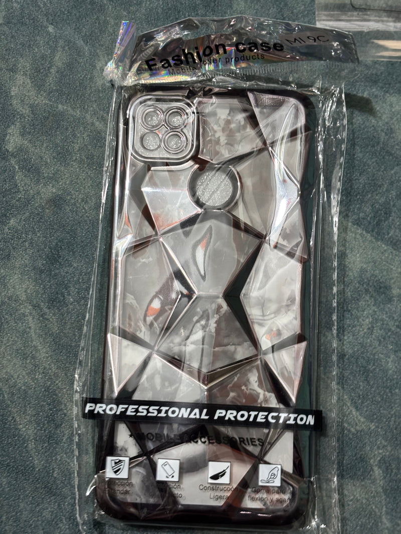 Diamond Pattern TPU Back Case (BLACK)